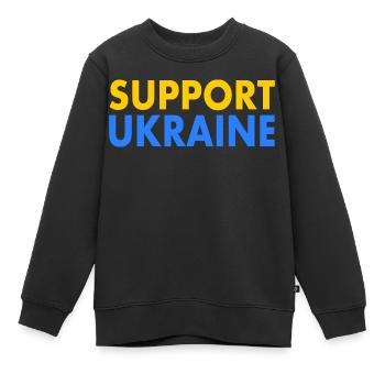 Support ukraine - Kinder Premium Organic Sweatshirt - Schwarz - Vorne - AI Model Kid Female (0cm)
