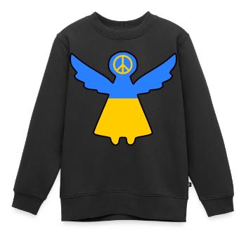 Ukraine - Sweat Premium enfant bio - noir - Devant - AI Model Kid Female (0cm)