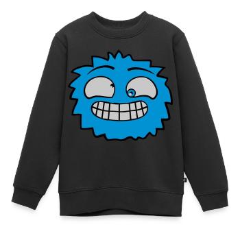 Visage de monstre poilu - Sweat Premium enfant bio - noir - Devant - AI Model Kid Female (0cm)
