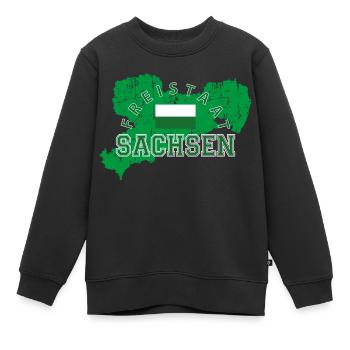 Sachsen - Kinder Premium Organic Sweatshirt - Schwarz - Vorne - AI Model Kid Female (0cm)