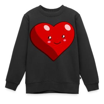 Heart - Kinder Premium Organic Sweatshirt - Schwarz - Vorne - AI Model Kid Female (0cm)