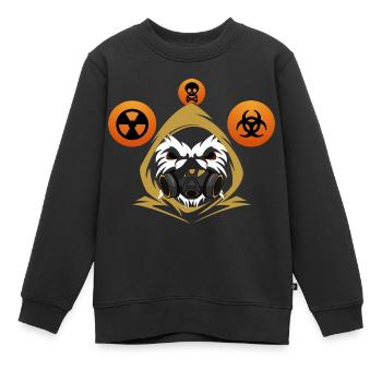 Créature mystérieuse avec masque à gaz - Sweat Premium enfant bio - noir - Devant - AI Model Kid Female (0cm)
