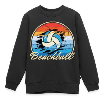 Beachball Ocean vintage ball multi color B-Day gif - Kinder Premium Organic Sweatshirt - Schwarz - Vorne - AI Model Kid Female (0cm)