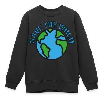 Enregistrer le WRLD - Sweat Premium enfant bio - noir - Devant - AI Model Kid Female (0cm)