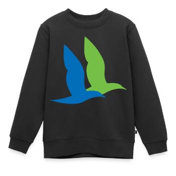 double oiseau maritime - Sweat Premium enfant bio - noir - Devant - AI Model Kid Female (0cm)