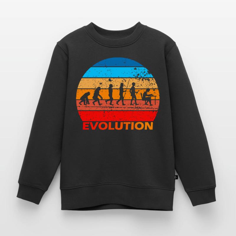 Evolution von IT EDV Informatik Computer Nerds Kinder Premium Organic Sweatshirt
