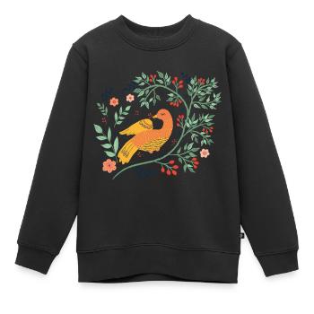 Vogel Volkskunst Vogel - Kinder Premium Organic Sweatshirt - Schwarz - Vorne - AI Model Kid Female (0cm)