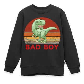 T rex Dino Bad Boy Mauvais Garçon enfant humour - Sweat Premium enfant bio - noir - Devant - AI Model Kid Female (0cm)