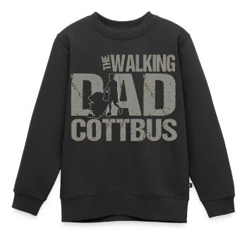 Le papa qui marche Cottbus - Sweat Premium enfant bio - noir - Devant - AI Model Kid Female (0cm)