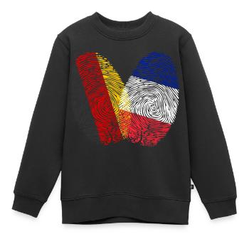 Fingerabdruck Franzose Frankreich - Kinder Premium Organic Sweatshirt - Schwarz - Vorne - AI Model Kid Female (0cm)