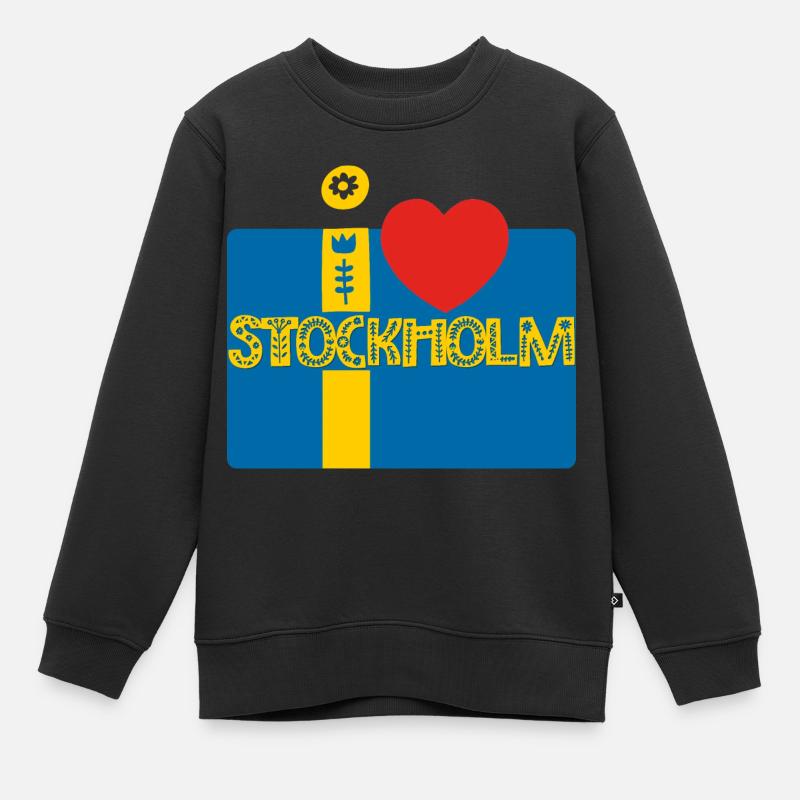 Stockholm - Sweat Premium enfant bio - noir