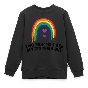 Zwei Mütter sind besser / Lesbisch, CSD, LGBT - Kinder Premium Organic Sweatshirt - Schwarz - Vorne - AI Model Kid Female (0cm)