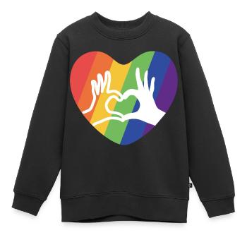 Vêtements LGBTQ+ - Sweat Premium enfant bio - noir - Devant - AI Model Kid Female (0cm)