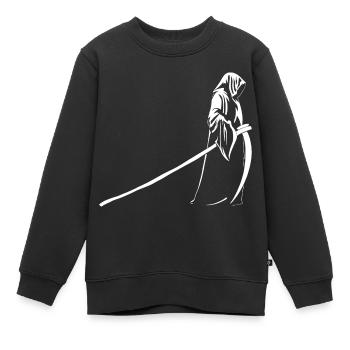 La Faucheuse - Sweat Premium enfant bio - noir - Devant - AI Model Kid Female (0cm)