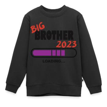 Brother 2023 load baby birth family motif - Kids Premium Organic Sweatshirt - black - Front - AI Model Kid Female (0cm)