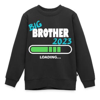 Brother 2023 load baby birth families design - Kids Premium Organic Sweatshirt - black - Front - AI Model Kid Female (0cm)