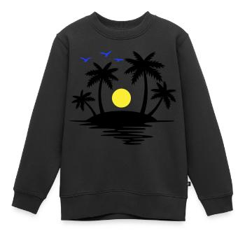 Insel Paradise - Kinder Premium Organic Sweatshirt - Schwarz - Vorne - AI Model Kid Female (0cm)