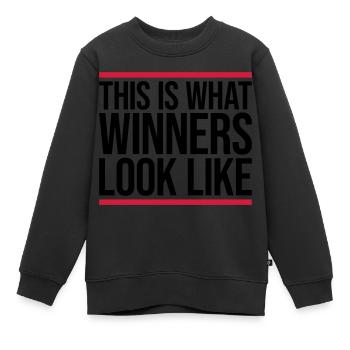 What Winners Look Like - Kinder Premium Organic Sweatshirt - Schwarz - Vorne - AI Model Kid Female (0cm)