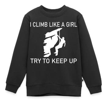 climbing - Kinder Premium Organic Sweatshirt - Schwarz - Vorne - AI Model Kid Female (0cm)