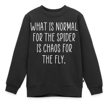 citation araignée - Sweat Premium enfant bio - noir - Devant - AI Model Kid Female (0cm)