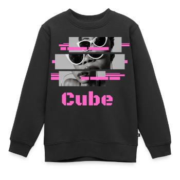 Sonnenbrille "Pink" Cube - Kinder Premium Organic Sweatshirt - Schwarz - Vorne - AI Model Kid Female (0cm)
