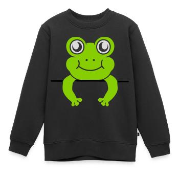 Frog Wall Shield Bande dessinée - Sweat Premium enfant bio - noir - Devant - AI Model Kid Female (0cm)