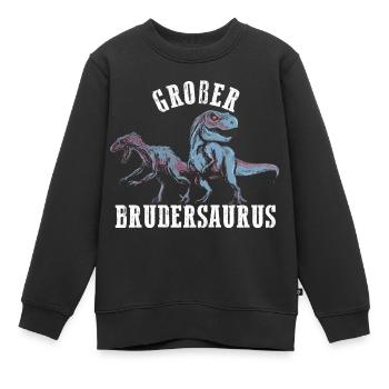 Großer Brudersaurus T-Rex Dino Geschenk Großer Bru - Kinder Premium Organic Sweatshirt - Schwarz - Vorne - AI Model Kid Female (0cm)