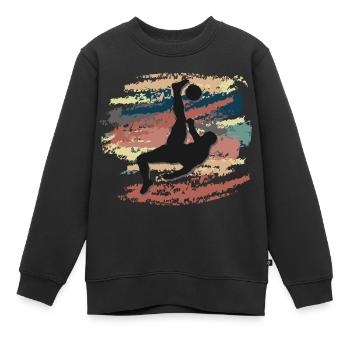 Football Footballeur Attaquant Garçons Coupe du Monde Hommes - Sweat Premium enfant bio - noir - Devant - AI Model Kid Female (0cm)