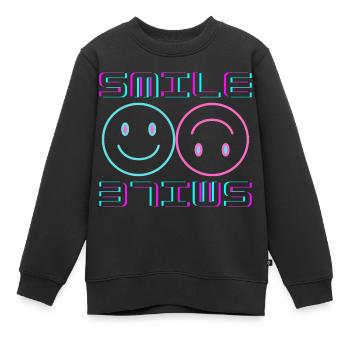 Smile color - Kinder Premium Organic Sweatshirt - Schwarz - Vorne - AI Model Kid Female (0cm)
