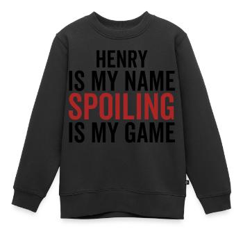 Henry ist mein Name Verderben ist mein Spiel - Kinder Premium Organic Sweatshirt - Schwarz - Vorne - AI Model Kid Female (0cm)
