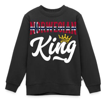 Norwegischer König Norwegen Norwegische Flagge - Kinder Premium Organic Sweatshirt - Schwarz - Vorne - AI Model Kid Female (0cm)