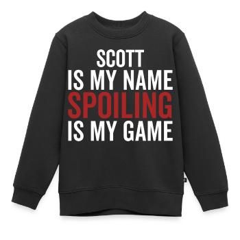 Scott ist mein Name Verderben ist mein Spiel - Kinder Premium Organic Sweatshirt - Schwarz - Vorne - AI Model Kid Female (0cm)