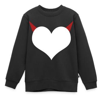 Herz Teufel Diable que j’aime - Sweat Premium enfant bio - noir - Devant - AI Model Kid Female (0cm)