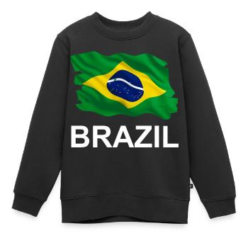 Brasilien - Kinder Premium Organic Sweatshirt - Schwarz - Vorne - AI Model Kid Female (0cm)
