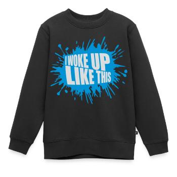 Je me suis réveillé comme ça - Sweat Premium enfant bio - noir - Devant - AI Model Kid Female (0cm)