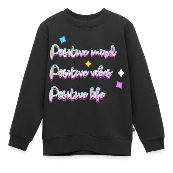 Positiv - Kinder Premium Organic Sweatshirt - Schwarz - Vorne - AI Model Kid Female (0cm)