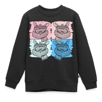 Congélation - Owl Froze Retro - Sweat Premium enfant bio - noir - Devant - AI Model Kid Female (0cm)