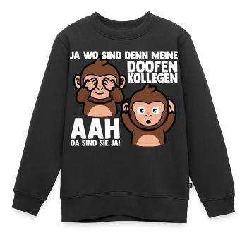 Doofe Kollegen Arbeitsplatz Rente Abschied Arbeits - Kinder Premium Organic Sweatshirt - Schwarz - Vorne - AI Model Kid Female (0cm)