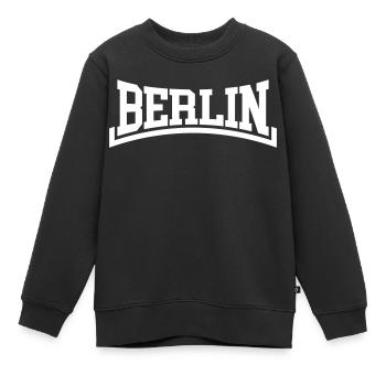 Berlin - Sweat Premium enfant bio - noir - Devant - AI Model Kid Female (0cm)