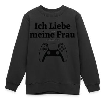 Ich liebe meine Frau - Kinder Premium Organic Sweatshirt - Schwarz - Vorne - AI Model Kid Female (0cm)