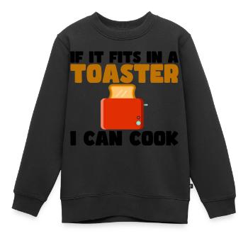 If It Fits In A Toaster, I Can Cook It 3 - Kids Premium Organic Sweatshirt - black - Front - AI Model Kid Female (0cm)