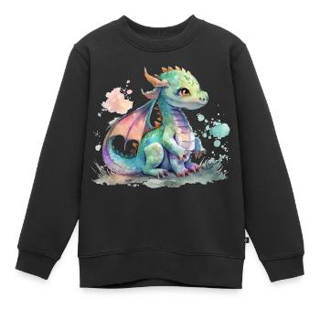 Süßer kleiner Drache - Kinder Premium Organic Sweatshirt - Schwarz - Vorne - AI Model Kid Female (0cm)