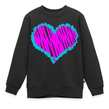 Cœur rose - Sweat Premium enfant bio - noir - Devant - AI Model Kid Female (0cm)