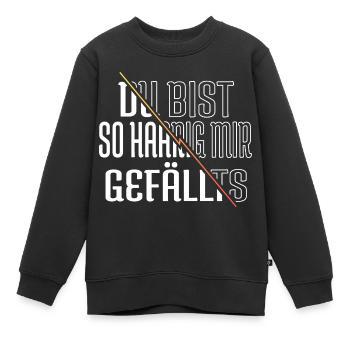 spruch statement raubkatze säugetier miezekatze - Kinder Premium Organic Sweatshirt - Schwarz - Vorne - AI Model Kid Female (0cm)