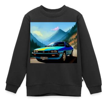Sportwagen 80er Jahre - Kinder Premium Organic Sweatshirt - Schwarz - Vorne - AI Model Kid Female (0cm)