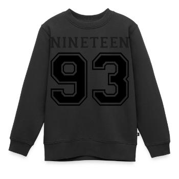 1993 - Kinder Premium Organic Sweatshirt - Schwarz - Vorne - AI Model Kid Female (0cm)