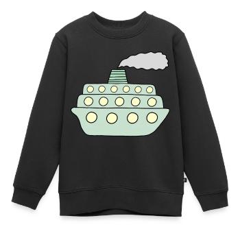 Green Ship - Kids Premium Organic Sweatshirt - black - Front - AI Model Kid Female (0cm)