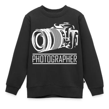 Drôle de photographe Photographie cadeau - Sweat Premium enfant bio - noir - Devant - AI Model Kid Female (0cm)
