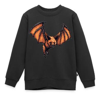 Pixel art du renard volant à l’ancienne manière 8 bits et apparence - Sweat Premium enfant bio - noir - Devant - AI Model Kid Female (0cm)