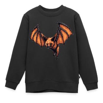 Flying Fox dans les graphismes de jeux vidéo rétro 8 bits - Sweat Premium enfant bio - noir - Devant - AI Model Kid Female (0cm)
